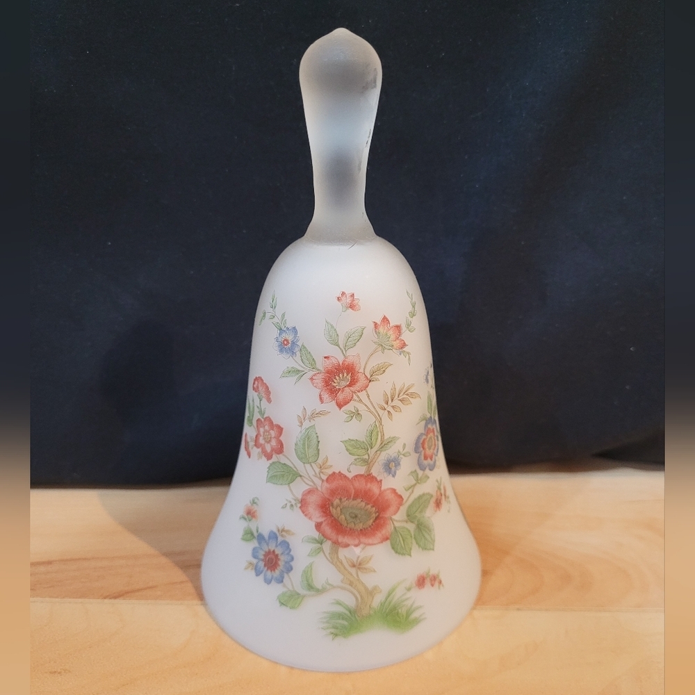 Giftcraft Floral Frosted Glass Bell